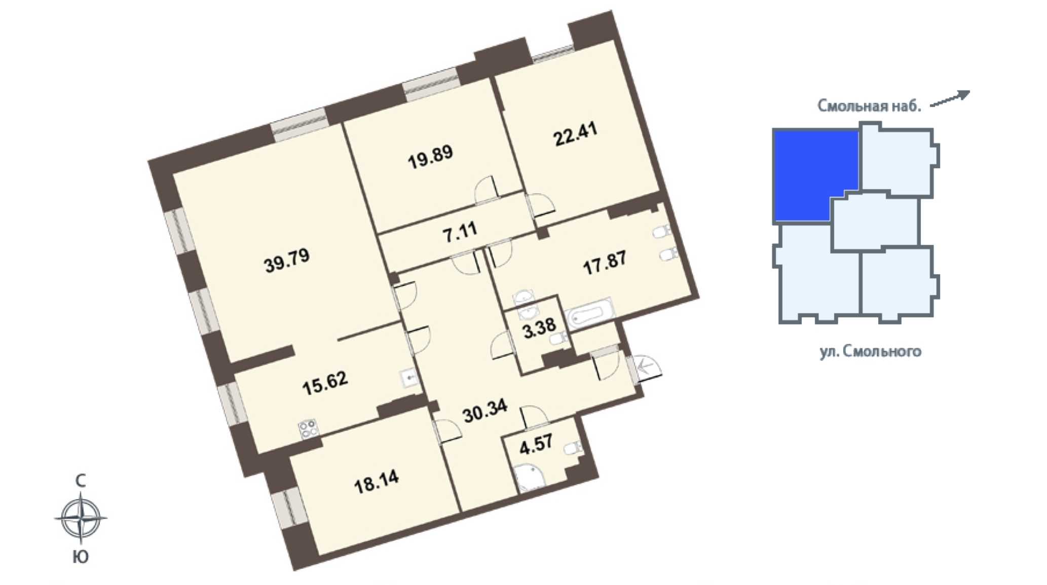 Четырехкомнатная квартира в Группа ЛСР: площадь 181 м2 , этаж: 4 – купить в Санкт-Петербурге